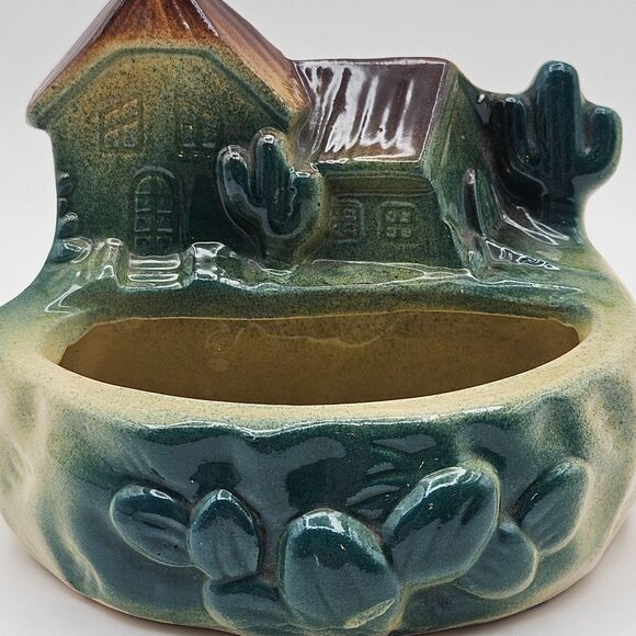 Fredericksburg Art Pottery FAPCO Planter Hacienda Southwest House Cactus Vintage - Picture 12 of 12